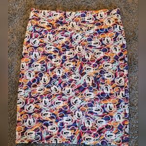 EUC Mickey Mouse LuLaRoe Multicolor Mickey Mouse Pencil Skirt